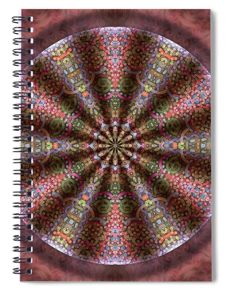 Recycled Music Mandala Spiral Notebook featuring the digital art Bliss by Becky Titus