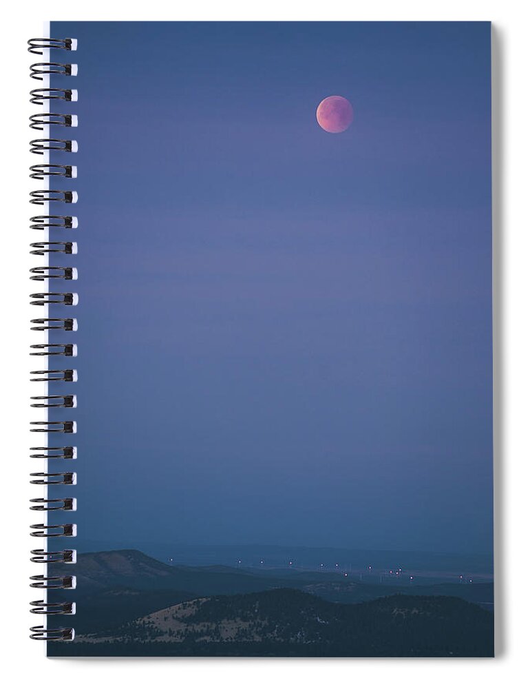 Blood Moon Spiral Notebook featuring the photograph Blood Moon over Northern Arizona by Ryan Lima