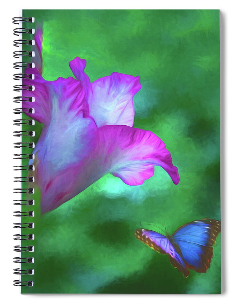 Blossom Spiral Notebook featuring the photograph Blossom and Butterfly by Cathy Kovarik