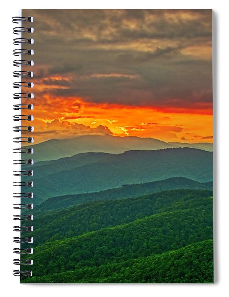 Blowing Rock Spiral Notebook featuring the photograph Blowing Rock Sunset by Meta Gatschenberger