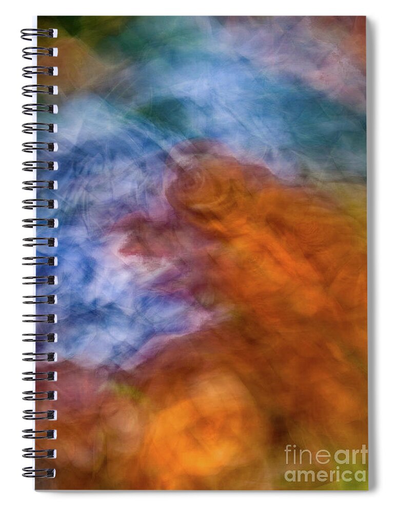 Abstract Spiral Notebook featuring the photograph Blue and orange rose flower abstract by Phillip Rubino