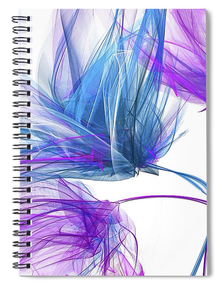 Blue And Purple Art Spiral Notebook featuring the painting Blue And Purple I - Blue and Purple Abstract Art by Lourry Legarde