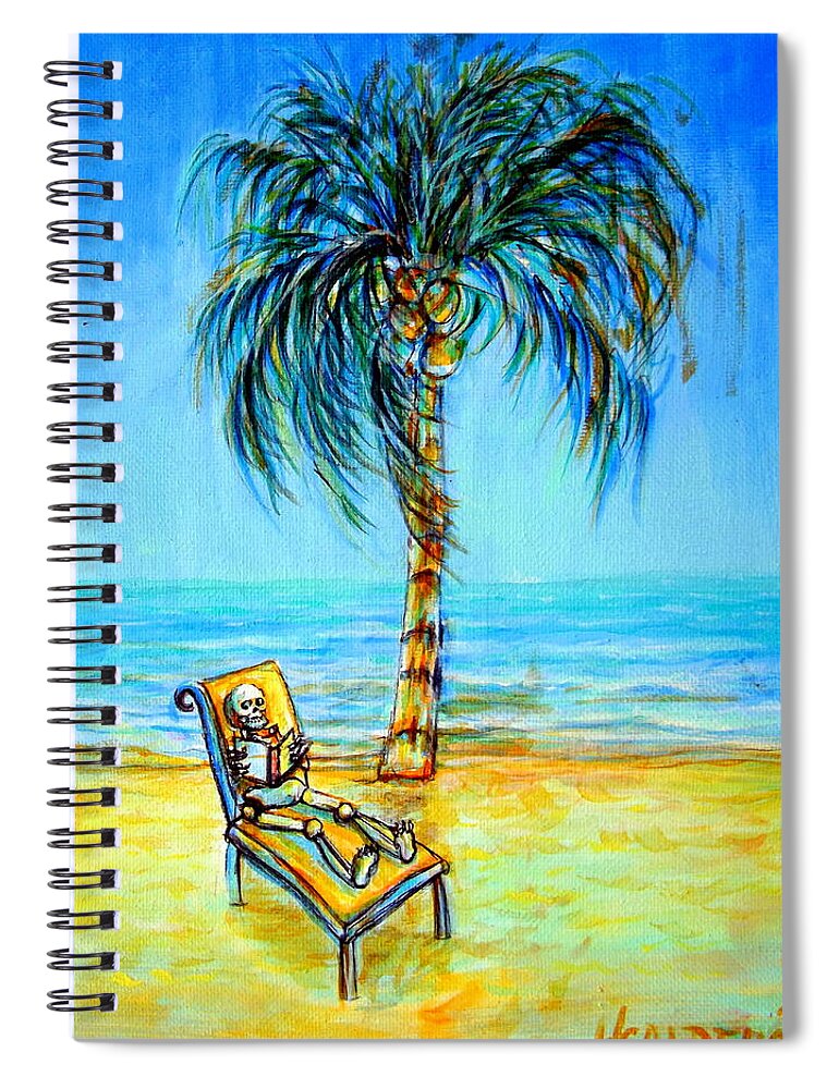 Beach Spiral Notebook featuring the painting Blue Beach Dream by Heather Calderon