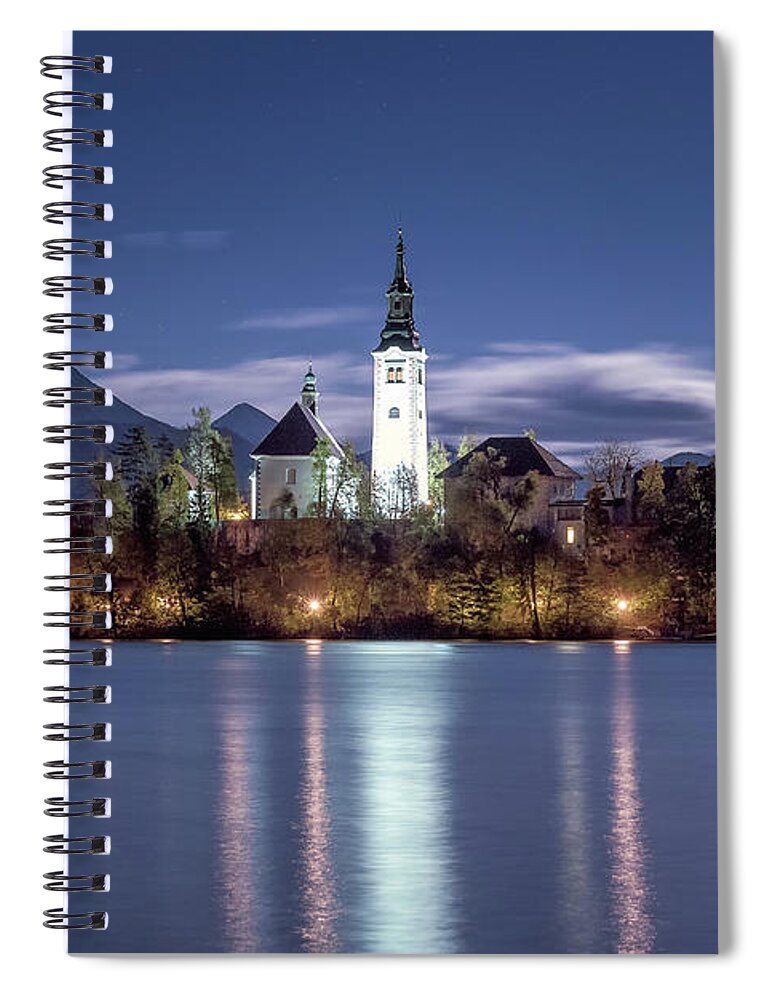 Europe Spiral Notebook featuring the photograph Blue Bled by Elias Pentikis