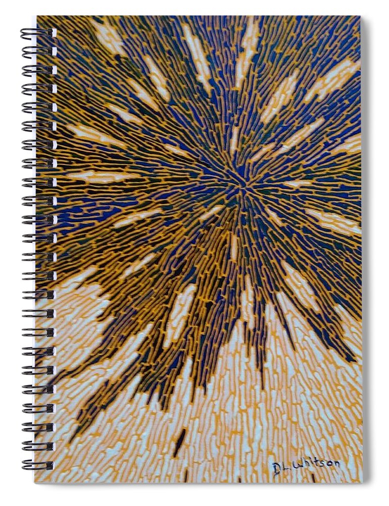 Blue Spiral Notebook featuring the painting Blue Burst by DLWhitson