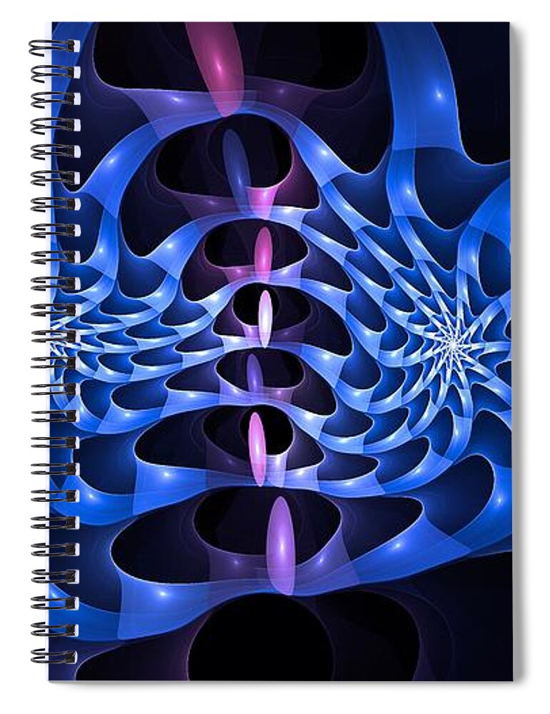 Dual Spirals Spiral Notebook featuring the digital art Blue Exchange by Doug Morgan