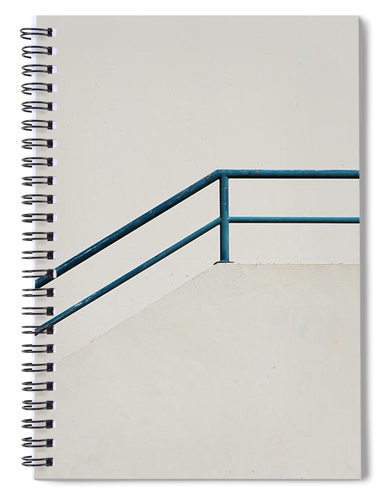 Urban Spiral Notebook featuring the photograph Blue Hand Rail by Stuart Allen
