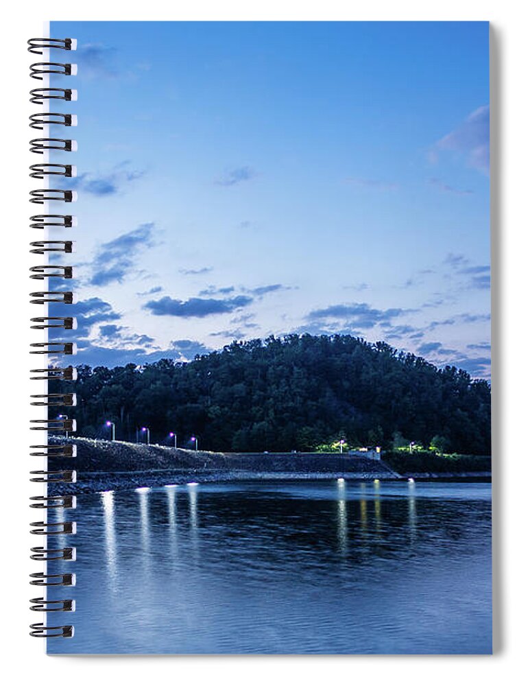 South Holston Dam Spiral Notebook featuring the photograph Blue Hour at South Holston by Greg Booher