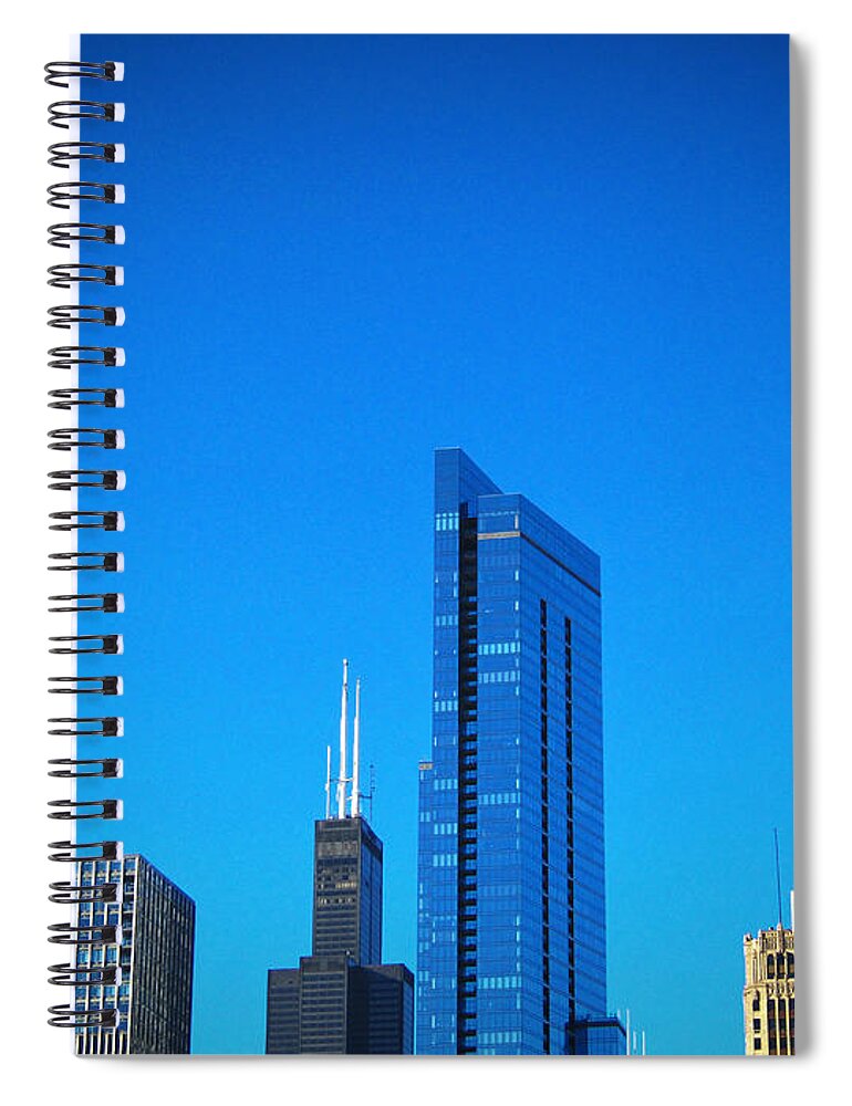 Glass Spiral Notebook featuring the photograph Blue Middle by Robert Knight