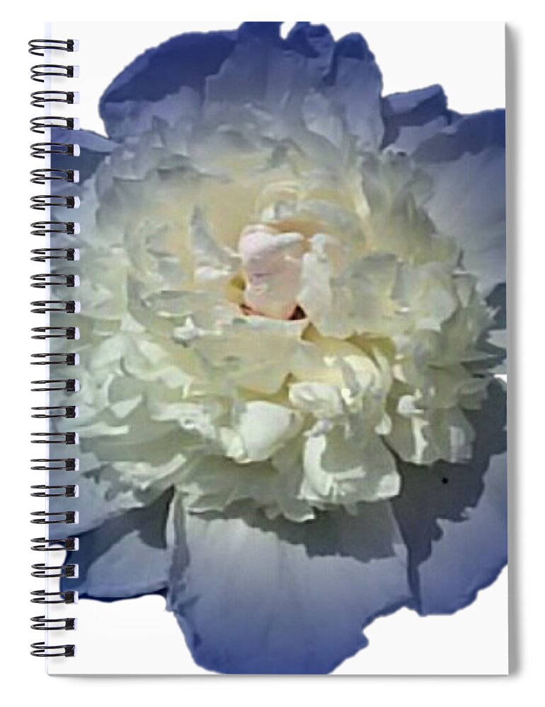 Blue Spiral Notebook featuring the photograph Blue Peony Flower Designed for Shirts by Delynn Addams