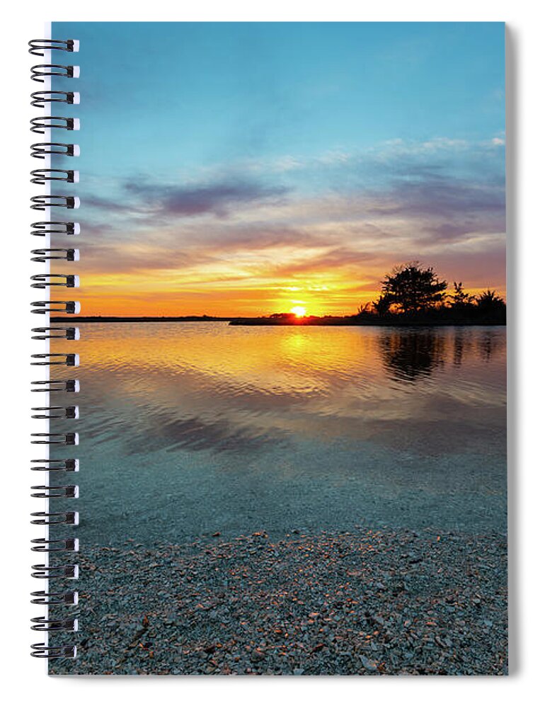 Sunset Spiral Notebook featuring the photograph Blue Shimmer by Michael Ver Sprill