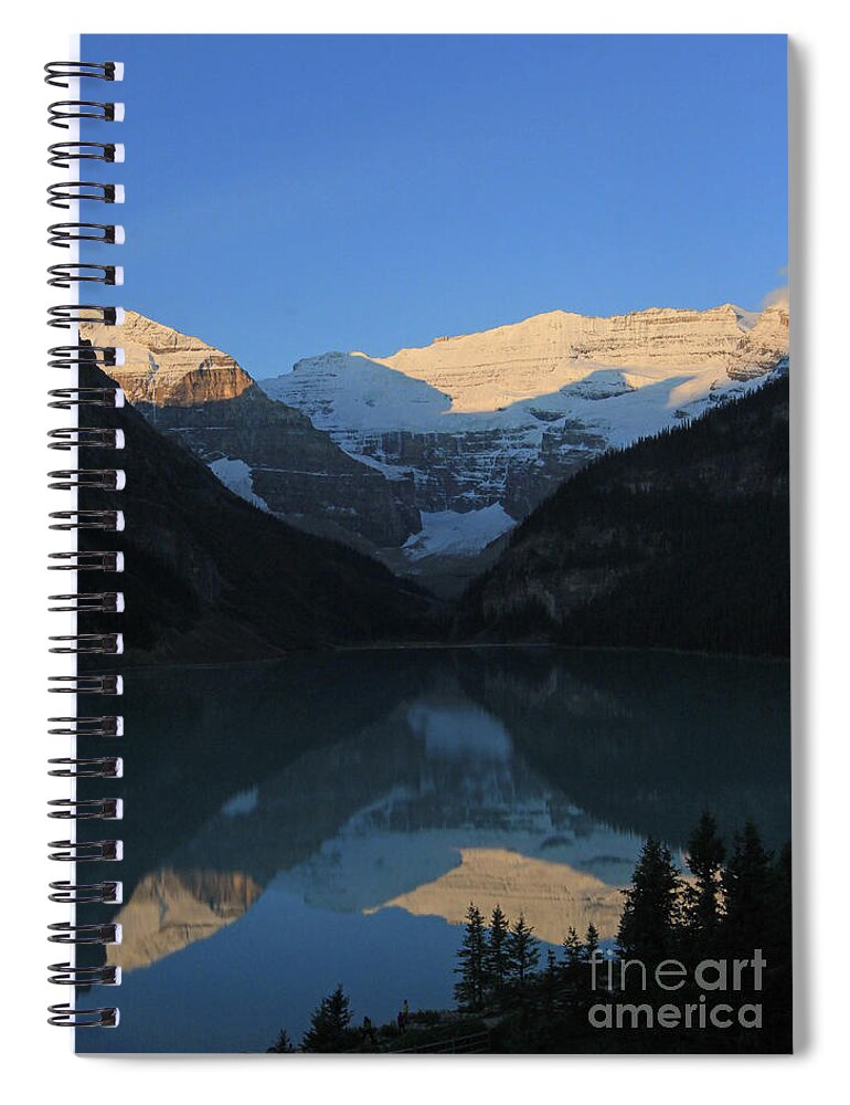Blue Spiral Notebook featuring the photograph Blue Sky at lake Louise by Paula Guttilla