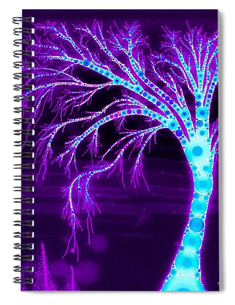 Lavender Spiral Notebook featuring the digital art Blue Three by Steven Boland