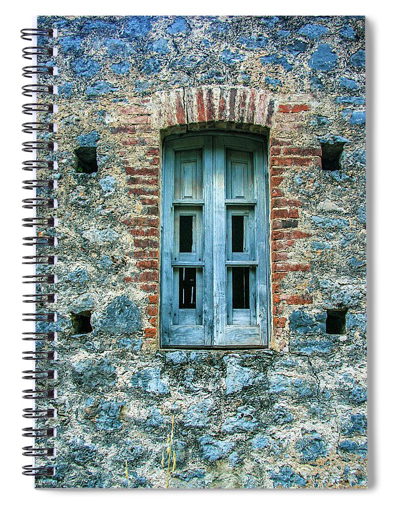 Window Spiral Notebook featuring the photograph Blue Window by Leslie Struxness