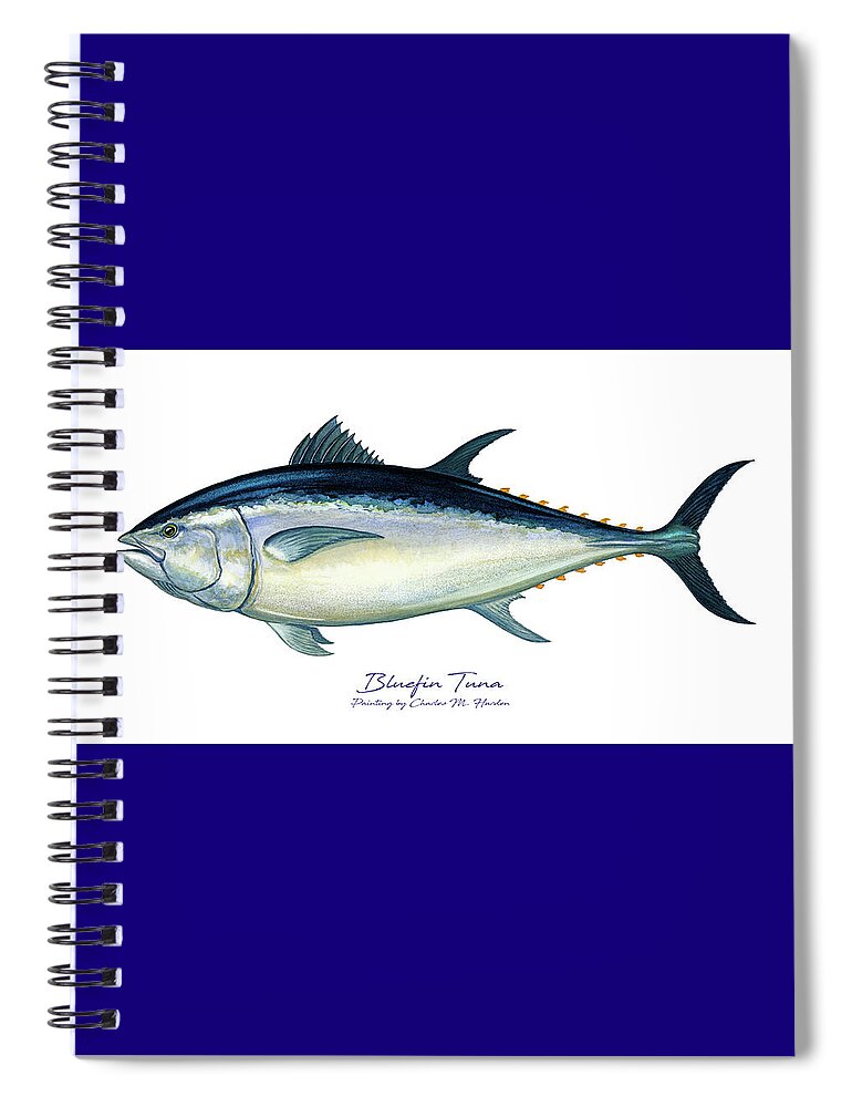Charles Spiral Notebook featuring the painting Bluefin Tuna by Charles Harden