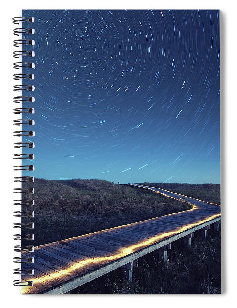 North Star Spiral Notebook featuring the photograph Boardwalk To The Stars by Shaunl