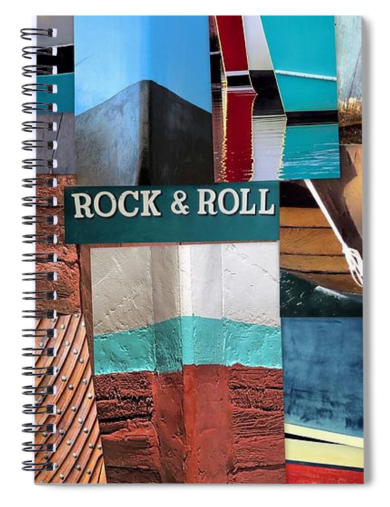 Collage Spiral Notebook featuring the photograph Boat Abstract by Janice Drew