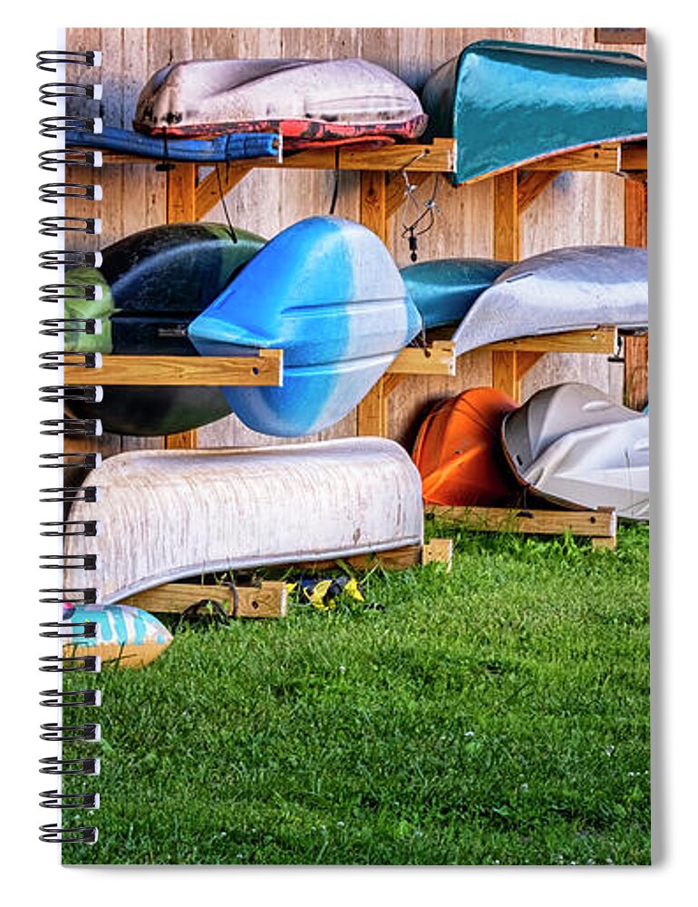 Bellows Falls Vermont Spiral Notebook featuring the photograph Boats In Waiting by Tom Singleton