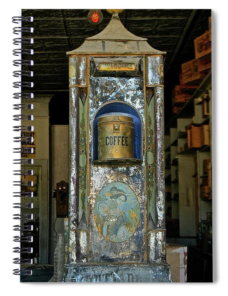 Bodie Spiral Notebook featuring the photograph Bodie Coffee Urn by Suzanne Lorenz