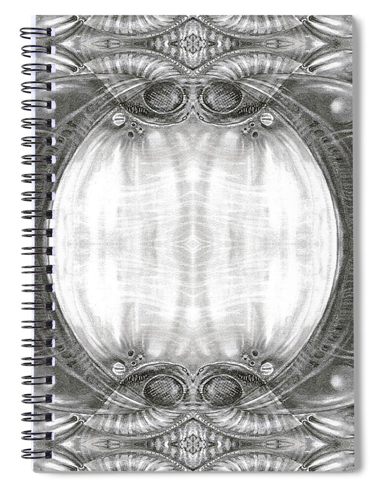 Fantasy; Surreal; Drawing; Otto Rapp; Art Of The Mystic; Michael Wolik; Photography; Bogomil Variations Spiral Notebook featuring the digital art Bogomil Variation 3 by Otto Rapp