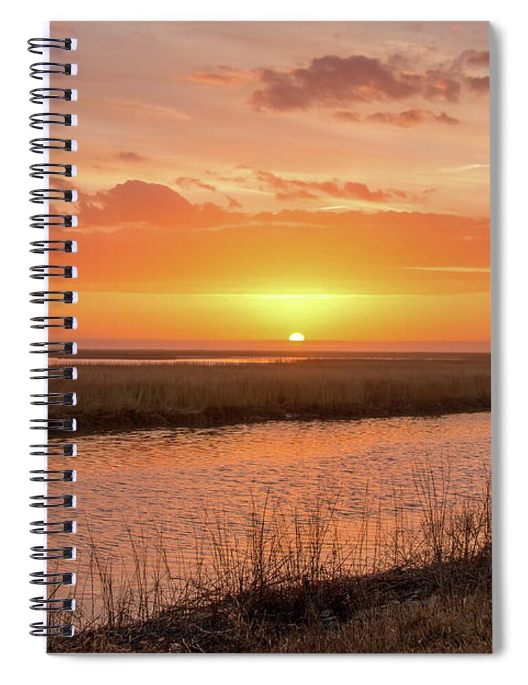 Bombay Hook Spiral Notebook featuring the photograph Bombay Hook Sunrise by Kristia Adams