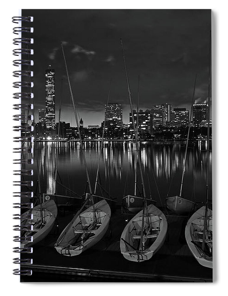 Boston Spiral Notebook featuring the photograph Boston Black Night by Juergen Roth