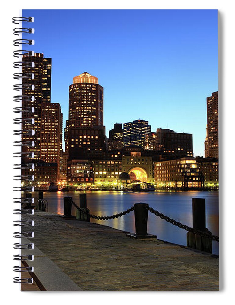Bollard Spiral Notebook featuring the photograph Boston, Ma by Jumper