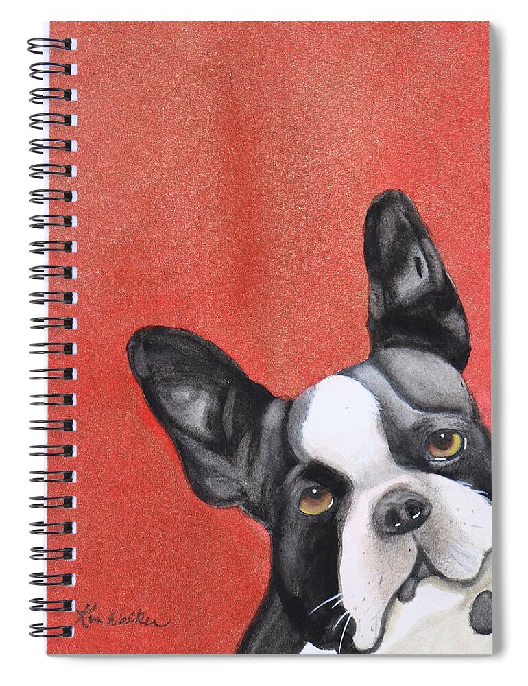 Red Spiral Notebook featuring the painting Boston Watercolor by Kimberly Walker