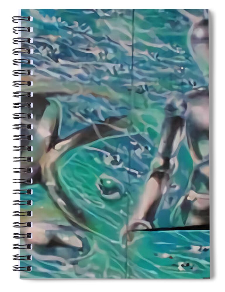 Magicvan3000 Spiral Notebook featuring the digital art Bot by Stephane Poirier