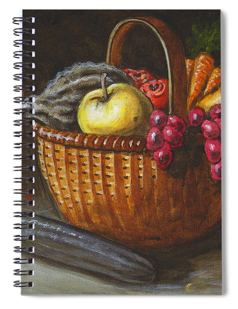 Basket Spiral Notebook featuring the painting Bounty Sketch by Richard De Wolfe