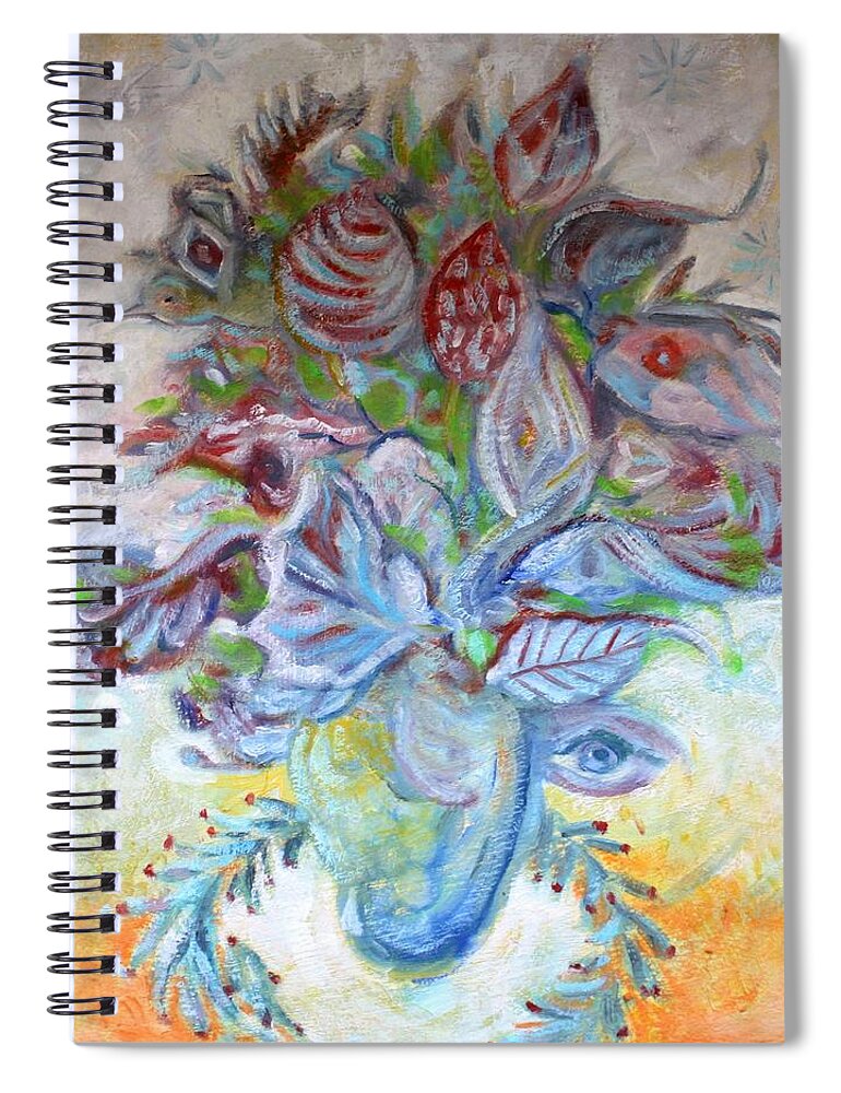 Bouquet Of Flowers Spiral Notebook featuring the painting Bouquet Of Flowers by Elzbieta Goszczycka