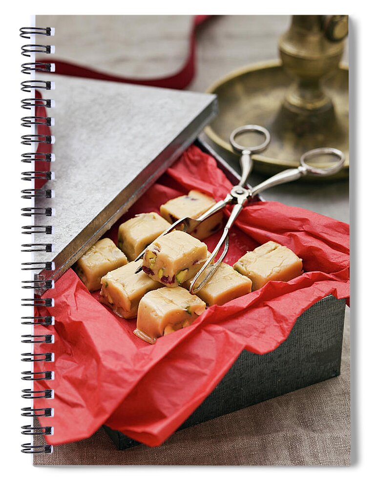 Sweden Spiral Notebook featuring the photograph Box Of Toffee Candies by Johner Images