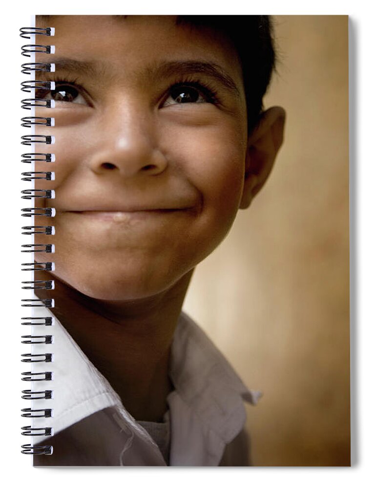 Child Spiral Notebook featuring the photograph Boy Looking Up 6-7 by David Sacks