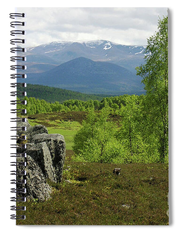 Granish Spiral Notebook featuring the photograph Braeriach from Granish - Cairngorm Mountains by Phil Banks