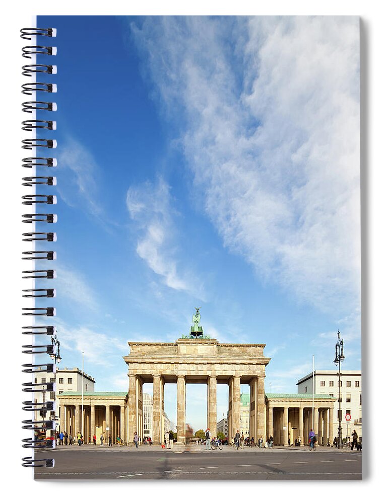 Berlin Spiral Notebook featuring the photograph Brandenburg Gate, Backview by Tomml