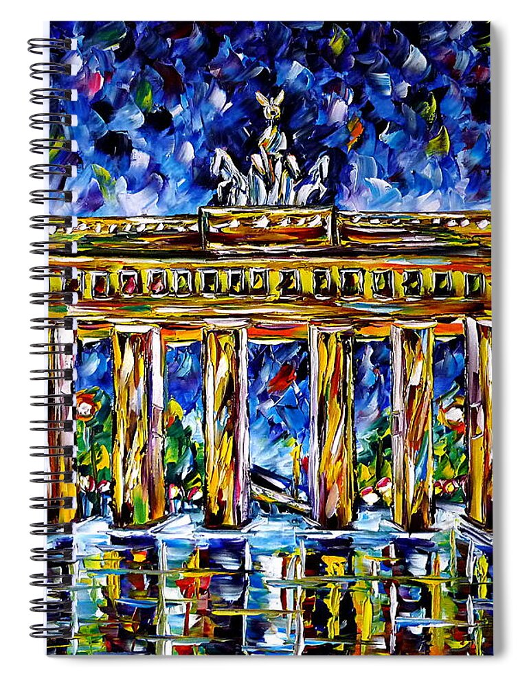 Impressionism Spiral Notebook featuring the painting Brandenburg Gate by Mirek Kuzniar
