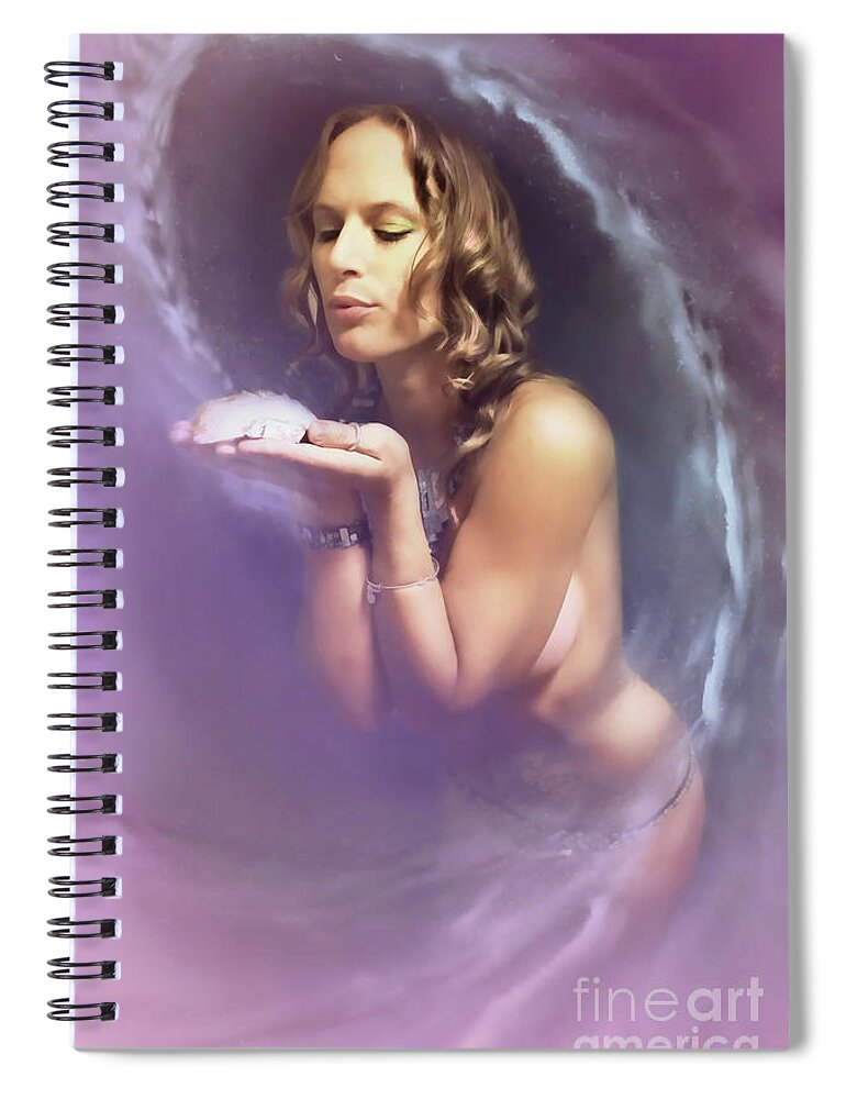Dark Spiral Notebook featuring the digital art Breath Of Life by Recreating Creation