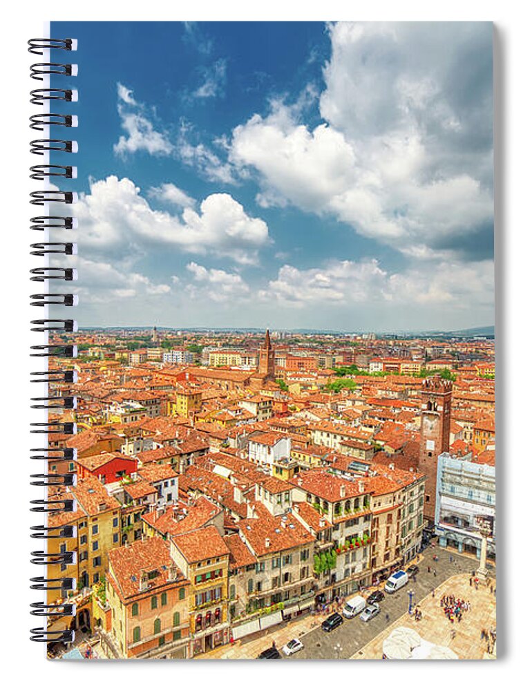 Italy Spiral Notebook featuring the photograph Breathtaking cityscape of Verona in Italy by Vivida Photo PC