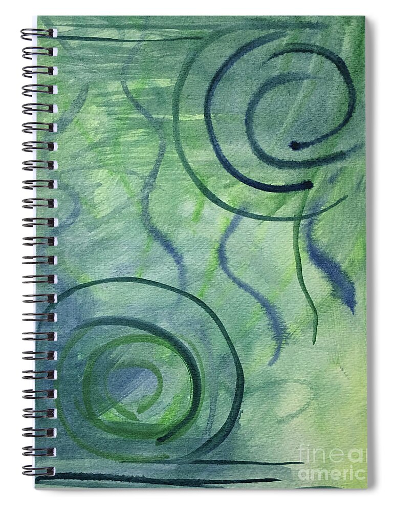 Breeze 2 Beach Collection By Annette M Stevenson Spiral Notebook featuring the painting Beach Collection Breeze 2 by Annette M Stevenson