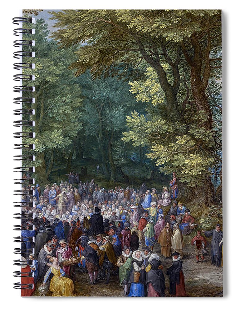 B1019 Spiral Notebook featuring the painting Sermon On The Mount by Jan Breughel The Elder