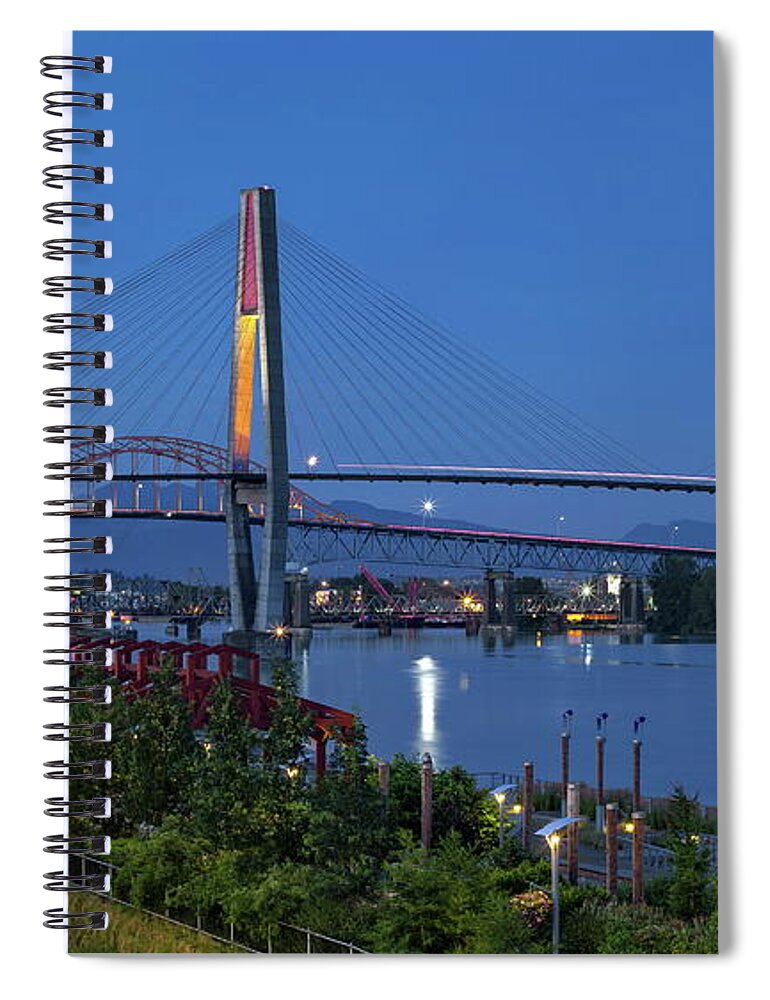 Alex Lyubar Spiral Notebook featuring the photograph Bridge and Promenade Quay by Alex Lyubar