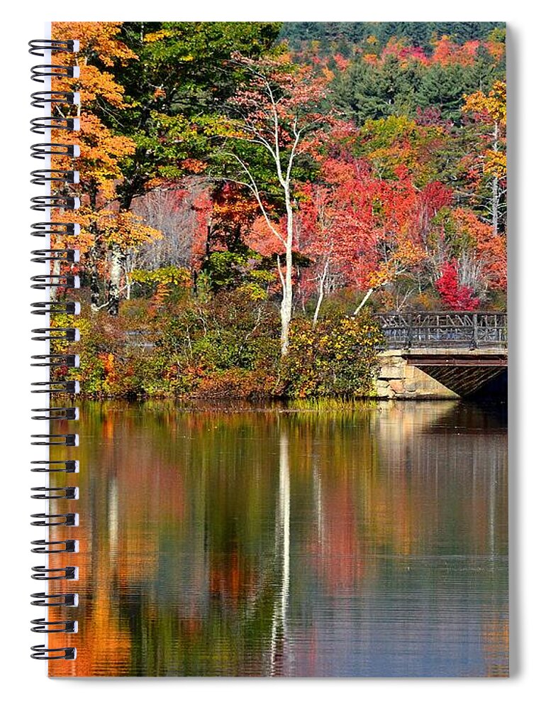 New Hampshire Spiral Notebook featuring the photograph Bridge at Lake Chocorua by Steve Brown