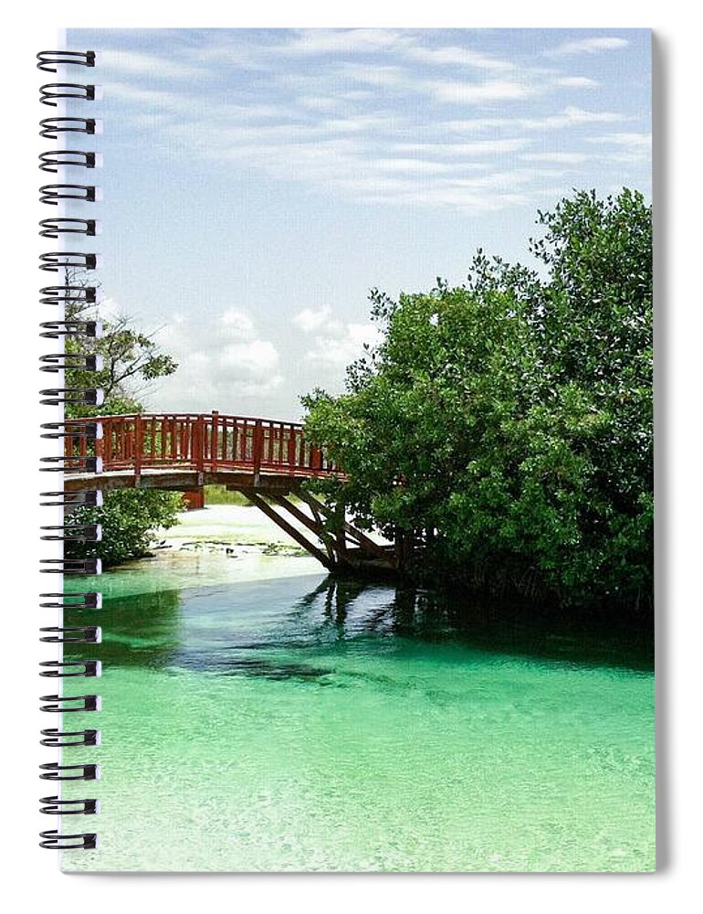 Beach Spiral Notebook featuring the photograph Bridge by the Sea by Kelly Thackeray