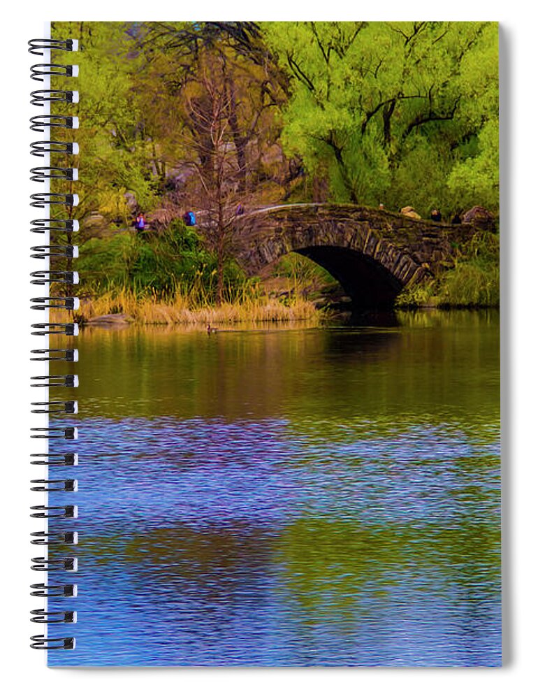New York Spiral Notebook featuring the photograph Bridge in central park by Stuart Manning