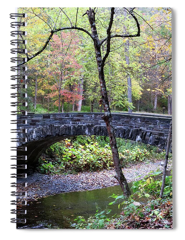 Landscape Spiral Notebook featuring the photograph Bridge in Robert Treman State Park by Trina Ansel