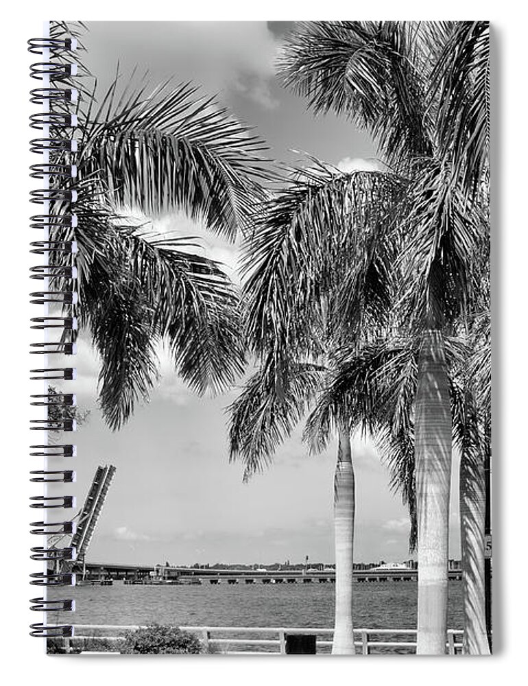 River Spiral Notebook featuring the photograph Bridge Through the Palms by Robert Wilder Jr