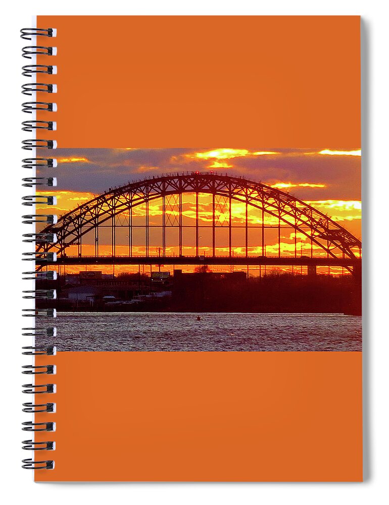 Bridge Spiral Notebook featuring the photograph Bridge to Tomorrow by Linda Stern