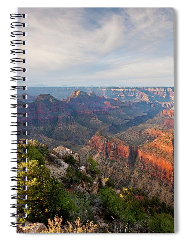 Arizona Spiral Notebook featuring the photograph Bright Angel Canyon at Sunrise by Jeff Goulden
