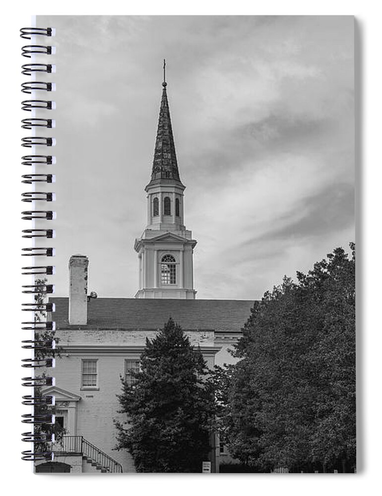 9166 Spiral Notebook featuring the photograph Broadway Baptist Church by FineArtRoyal Joshua Mimbs