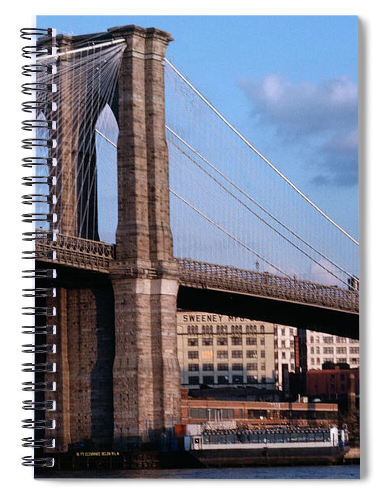 Built Structure Spiral Notebook featuring the photograph Brooklyn Bridge by Dick Luria